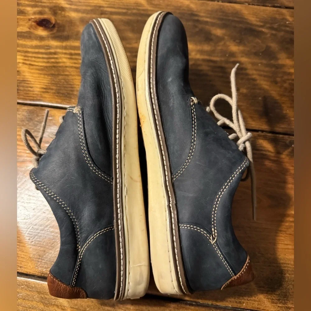 JOHNSTON & MURPHY men's mcguffey plain toe oxford shoes in navy. Size 11 1/2